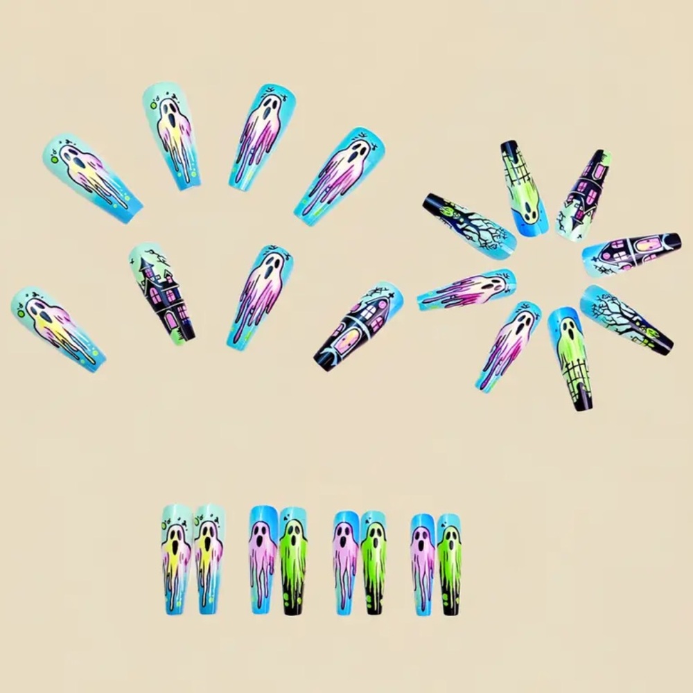 Neon Halloween Press-On Nails, NEW, So Pretty, Instant Manicure - Picture 5 of 5